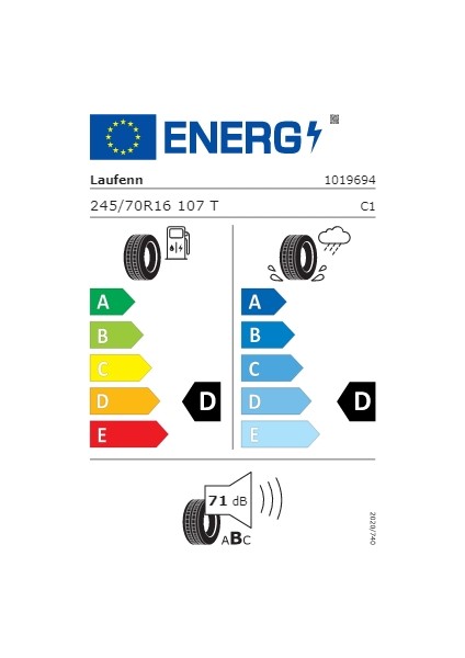 Laufenn 245/70 R16 107T x Fit Ht LD01 Oto Yaz Lastiği (Üretim Yılı: 2024)